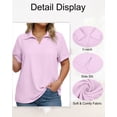 thumbnail image 6 of Oryer Womens Plus Size Tops V Neck Trendy Tunic Polo Casual Shirts Short Sleeve Womens Blouses Summer, 6 of 7