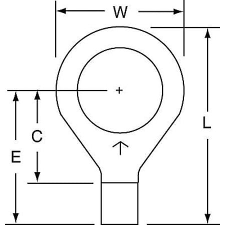 1/2 Diameter Stud - 12-10 AWG Non-Insulated Ring Terminal 1/2