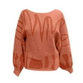 thumbnail image 4 of KHONTS Women's off the Shoulder Sweater Oversized Long Lantern Sleeve Pullovers Fall Outfits 2025 Knit Tops Orange XS, 4 of 4