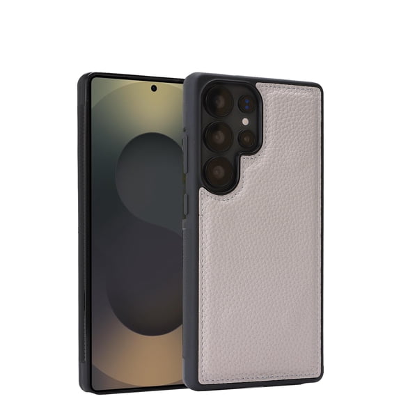 Allytechgroup Slim Case for Samsung Galaxy S26 Ultra, PU Leather Protective Rugged Non-Slip Anti-Fingerprint Shockproof Back Cover Bumper for Samsung Galaxy S26 Ultra Women Men, Gray