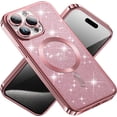 thumbnail image 2 of for iPhone 15 Pro Case Magnetic Clear Sillicone Glitter Bling Women Girly Cute Slim Soft TPU Luxury Protective Phone Cases with MagSafe for iPhone 15 Pro, 2 of 10