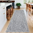 thumbnail image 3 of Garvee 2'x8' Scalloped Rug Farmhouse Braided Print Carpet, Washable Rug Soft Non Slip Low Pile Rug Indoor Neutral Carpet for Living Room Bedroom Hallway, Gray, 3 of 8