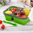 thumbnail image 3 of Two Compartments Bento Box, Silicone Food Container Collapsible Lunch Bowl for Outdoor Travel Picnic 20oz+13oz, 3 of 6