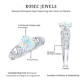thumbnail image 5 of Rosec Jewels Vintage Inspired Ethiopian Opal Ring with Diamond - Engagement Ring, 14K White Gold, US 5.50, 5 of 7