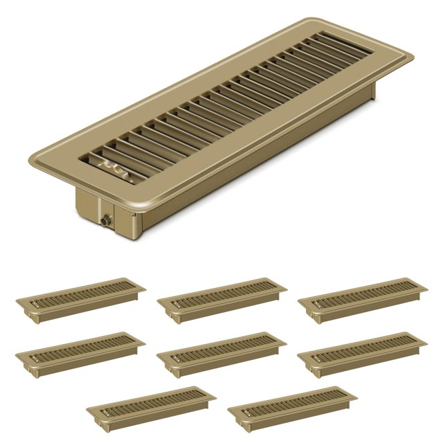 Pack de 4 fundas metálicas para ventilación Floor Vents Gmurnai, 2 x 10 cm