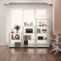 Quincy 58.2 in. Tall Wood 4-Shelf Modular Shelving Unit With Support Rods