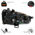 thumbnail image 4 of [For 2008-2017 Mitsubishi Lancer Ralliart Evolution Halogen Model] LED Strip Black Projector Headlight Headlamp Assembly, Driver & Passenger Side, 4 of 9