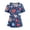 Blue, variant on Nursing Scrubs Top for Women - 4th of July Heart & Fireworks Print V-Neck Uniform with Pockets, USA 250th Anniversary Stretchy Short Sleeve Tunic Navy XXL