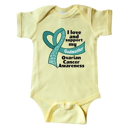 

Inktastic Ovarian Cancer Awareness I Love and Support My Godmother Gift Baby Boy or Baby Girl Bodysuit