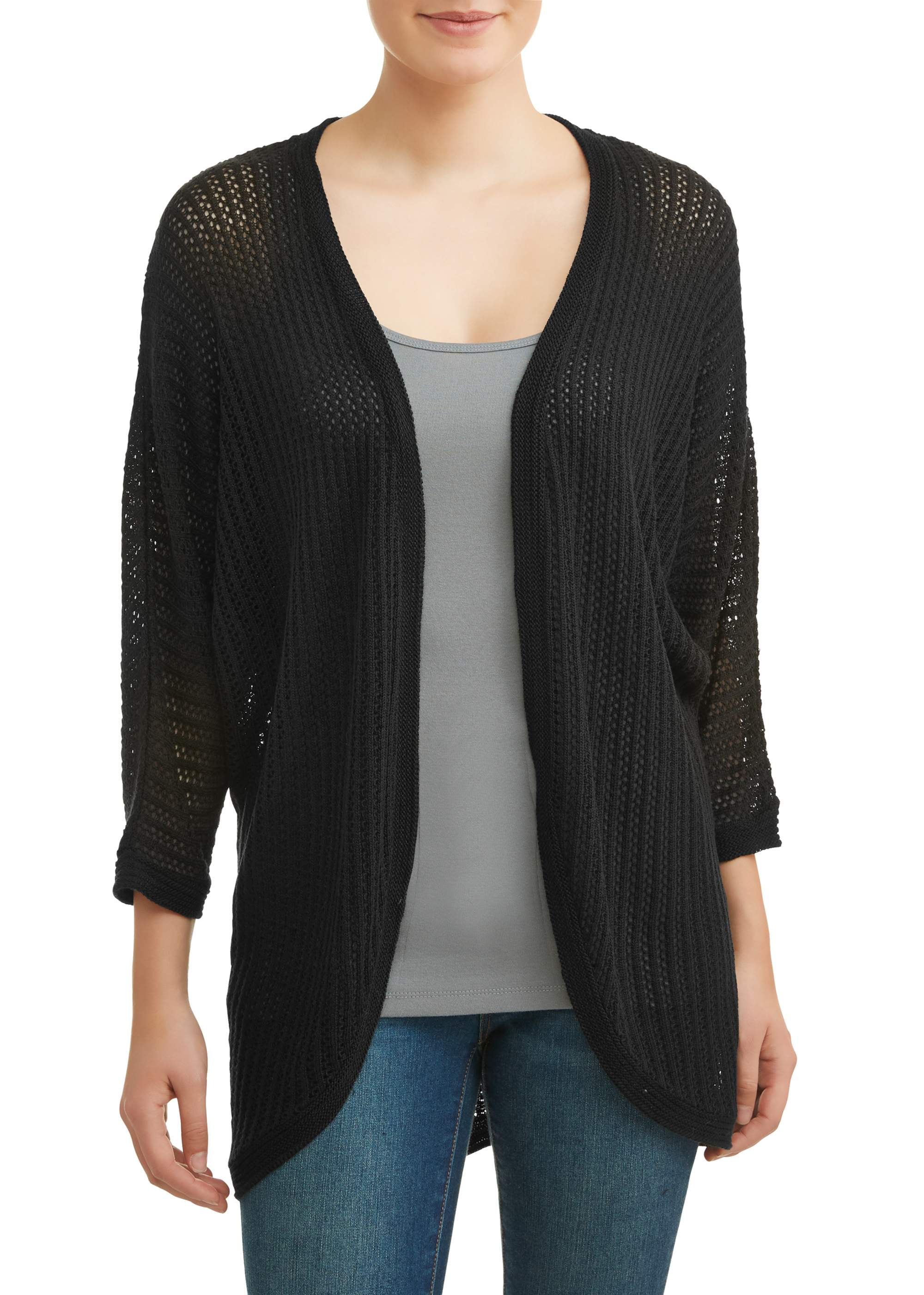 time and tru pointelle cardigan