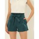 thumbnail image 2 of Pantalones Cortos de Verano Allegra K Para Mujer Con Cintura Alta Plisada Verde Gris S, 2 of 5