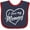 Navy and Red, variant on Inktastic I Love My Mommy in White Chalk Heart Boys or Girls Baby Bib