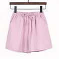 thumbnail image 1 of Pantalones cortos de algodón y lino para mujer, pantalones de verano con forma de A y pierna ancha, pantalones deportivos de talla grande, pantalones casuales holgados de cintura alta, 1 of 6