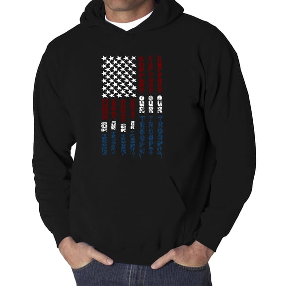 Men's Word Art Hooded Sweatshirt - Support our Troops