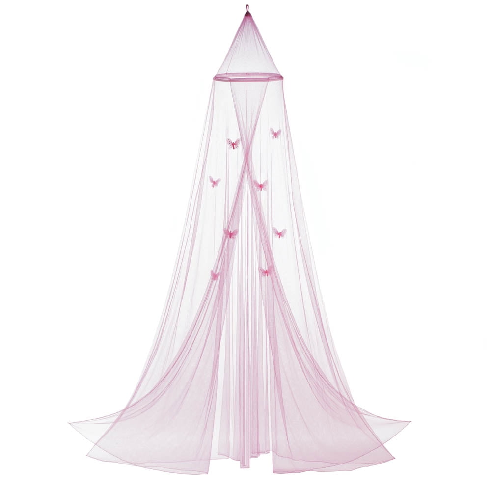 Bed Canopy For Girls, Mosquito Netting Canopy Princess Pink Butterfly