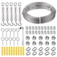 thumbnail image 1 of Unique Bargains 1/8 Turnbuckle Wire Tensioner Strainer Kit, 100ft Stainless Steel Wire Rope Hook Eye Wire Rope Clip Thimble Crimping, 1 of 7