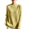 thumbnail image 3 of JIAYUE Pullover Sweaters for Women Semi High Neck Raglan Sleeve Ribbed Knit Solid Color Slim Fit For Ladies Modern Clothing, 3 of 3