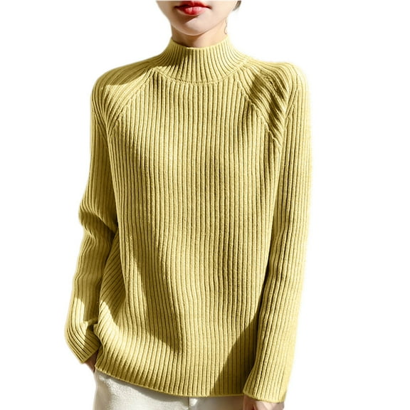 Women's Sweaters Womens Fall Clothes Women's Oversized Pullover Sweater Soft Knit Long Sleeve Round Neck Casual Comfortable Tops Loose Fit Solid Color Basic Sweater for Fall Winter