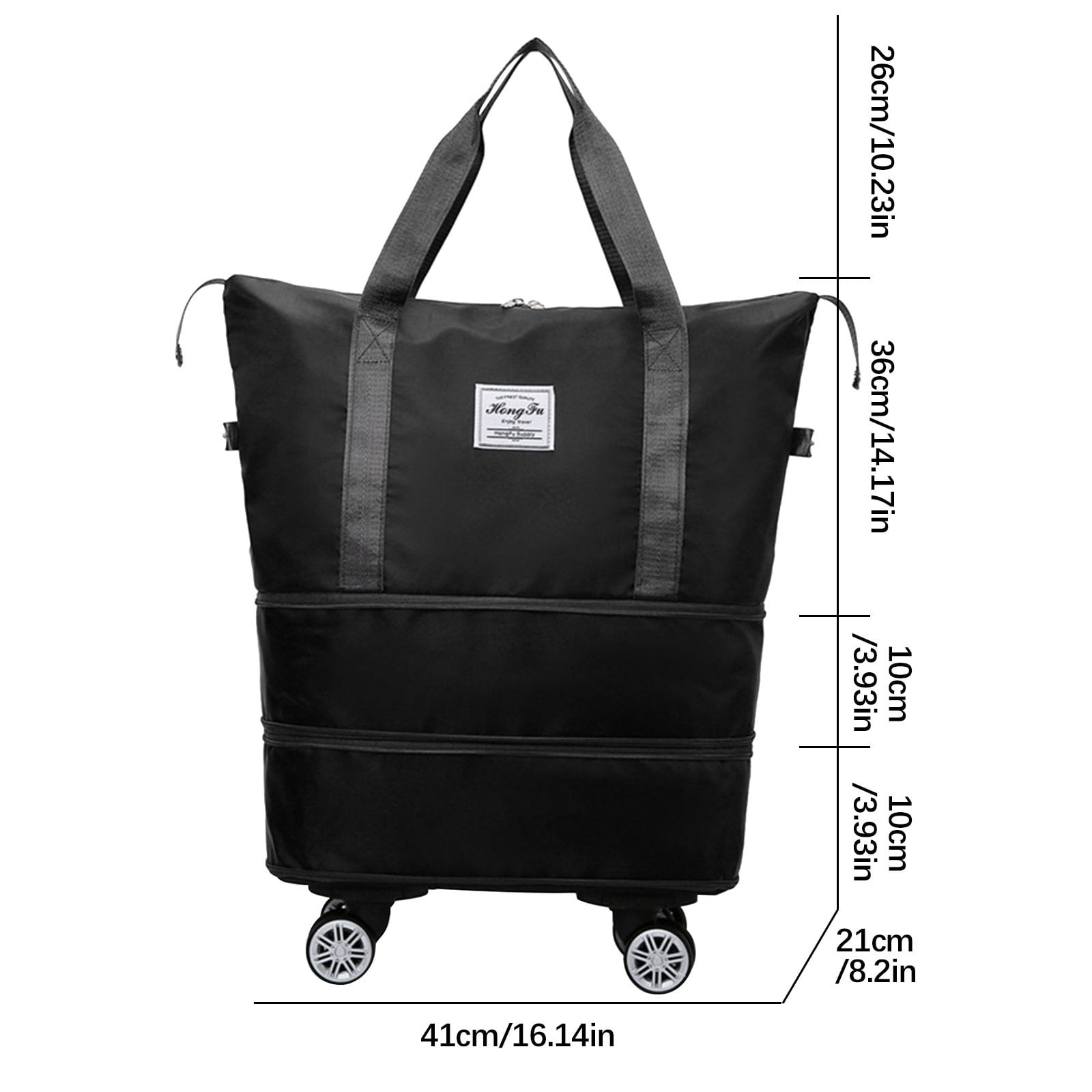 Taicans Expandable Foldable Luggage Bag with Wheels,Expandable Foldable Duffel Bag with Wheels for Travel,Rolling Luggage Carry on Duffel Bag,Carry on Luggage for Travel or Business Trip Black