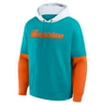 thumbnail image 6 of Men's Fanatics Aqua Miami Dolphins Helmet Retro Pullover Hoodie, 6 of 7