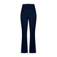 thumbnail image 5 of HXWCHs Women's Casual Drawstring Elastic Waist Wide Leg Sweatpants Solid Color Comfortable Trousers for Everyday Wear S Navy, 5 of 8