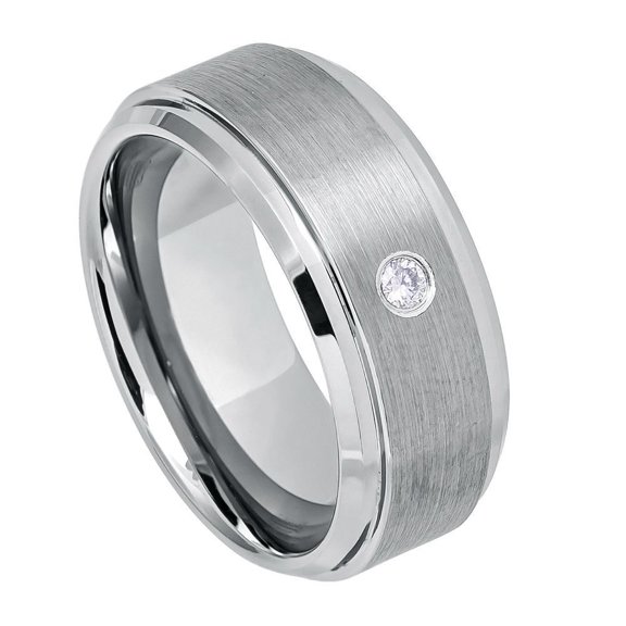 9mm Brushed Finish Center Wedding Band Ring For Men Or Ladies