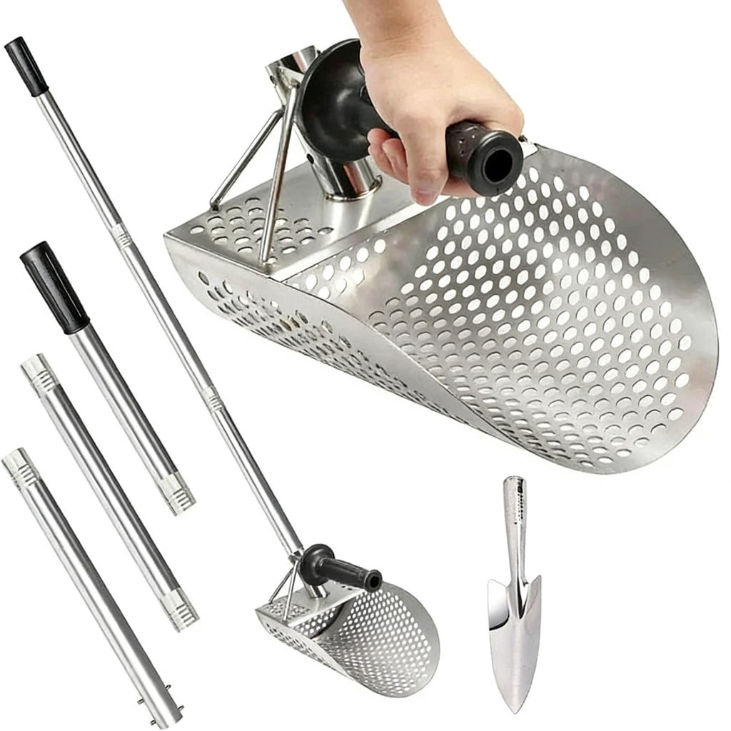 PatungKu 304 Stainless Steel Metal Detector Sand Scoops For Efficient Treasure Hunting