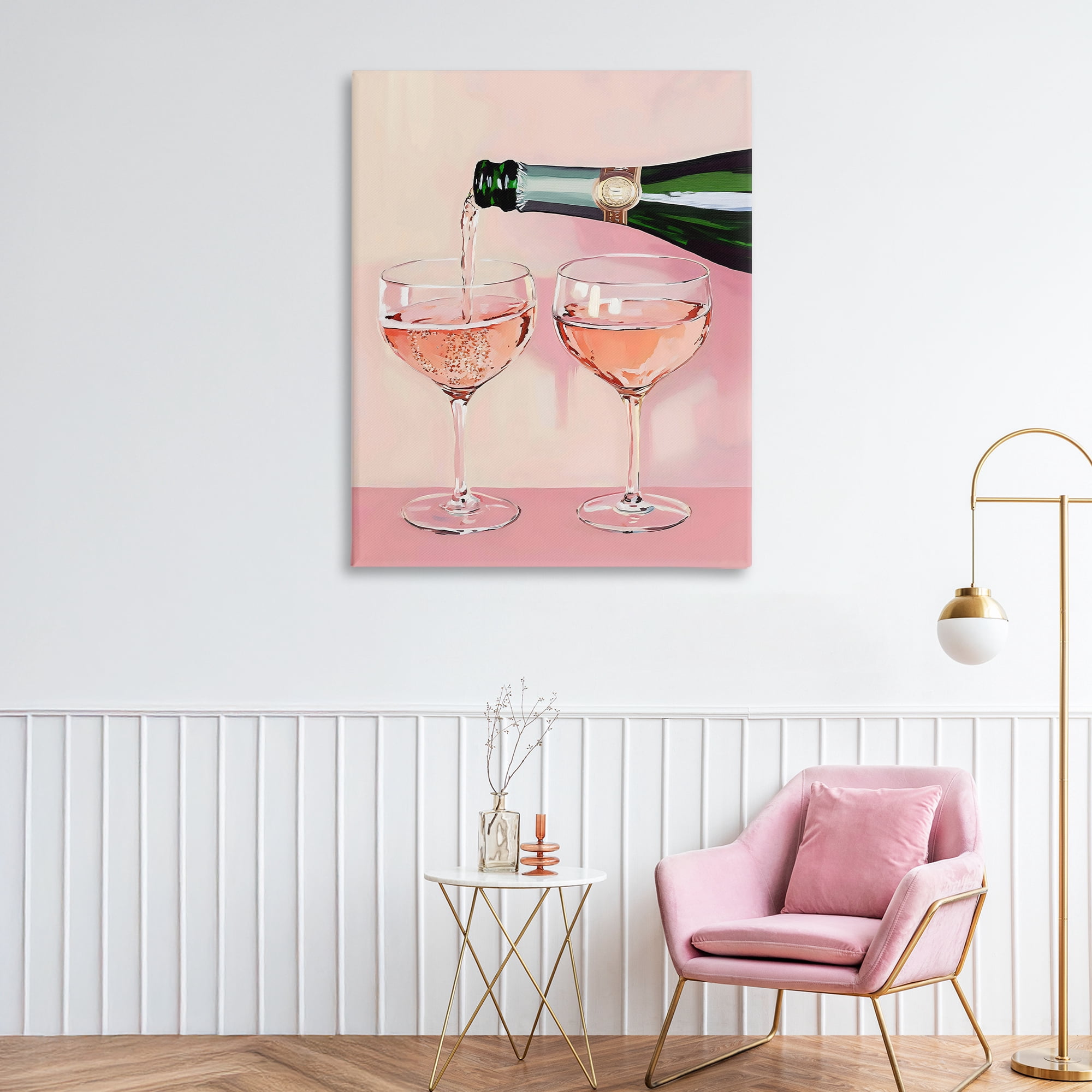 Stupell Industries Pink Champagne Toast for Two Canvas Wall Art, design by The Prints Vibe