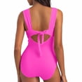 thumbnail image 4 of Womens Bikini Swimsuits Oversized Sleeveless Solid Color, Neck Dew Belly V-Neck Swimwear, 4 of 7