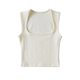 thumbnail image 1 of Women's Summer Square Neck Camisole Top Acrylic Fiber Casual Basic Crop Tank Top for Ladies and Teen Girls, 1 of 5