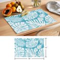 thumbnail image 6 of Palm Tree Monstera Placemats Set of 6 Teal Aqua Leaf Boho Botanical Tropical Place Mats Indoor Wipeable Table Mats Washable Cloth Dining Table Placemats for Kitchen Holiday Party Decor 13x19 Inch, 6 of 9