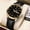 Black gold black belt, variant on Men's watch with dual calendar, luminous display, genuine leather strap, quartz movement, digital display, waterproof, large dial, business-style analog watch