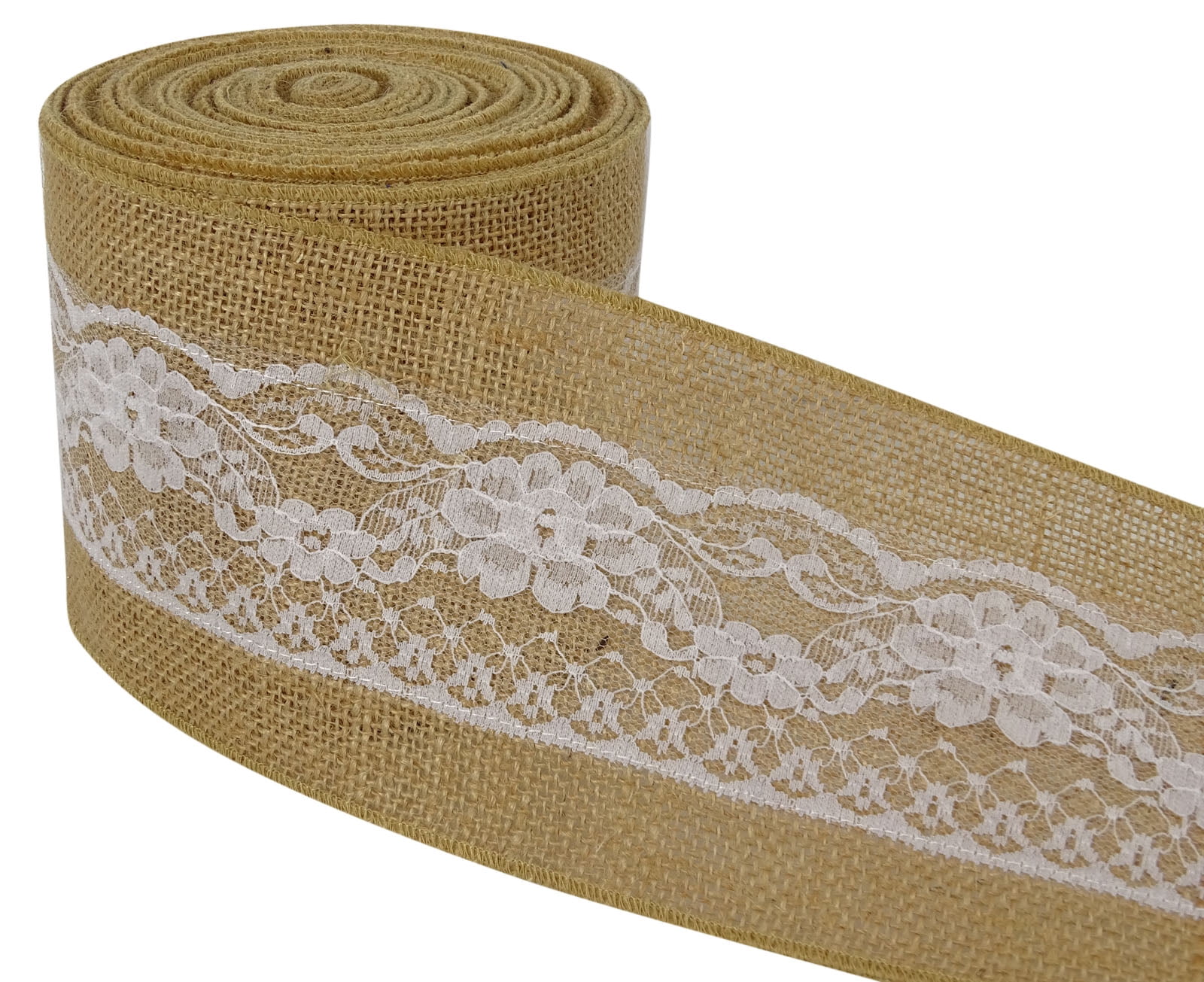 IBA Indianbeautifulart Burlap Ribbon For Diy&nbsp;Wedding Home Decoration Gift Wrap Crafting Lace Wired Jute Trim 10 Yards-4 Inches