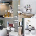 thumbnail image 3 of Soporte de papel higiénico con rollos dobles, autoadhesivo, soporte de papel higiénico de acero inoxidable montado en la pared, para baño y cocina Soporte para papel higiénico y teléfono SUS 304 JAMW Sencillez, 3 of 5