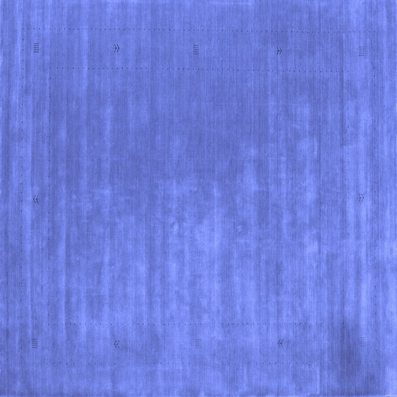 Ahgly Company Machine Washable Indoor Square Abstract Blue Contemporary Area Rugs, 8' Square