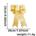 thumbnail image 6 of 9.84 Inch Christmas Bow, Pink Glitter Christmas Tree Topper Bow for Outdoor Christmas Decor, All-Weather Xmas Door Bow with Gold Edge for Home Decor, 6 of 8