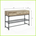 thumbnail image 2 of Oak & Sandy Gray Industrial Coffee Table for Living Room, KD Design with Drawer & Shelf Storage, 2 of 7