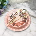 thumbnail image 3 of Balsa Circle 25 Rose Gold Geometric Round 9" Metallic Disposable Dinner Paper Plates Tableware, 3 of 8