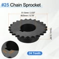 thumbnail image 2 of 2Pack #25 Chain Roller Sprocket 20mm Bore 1/4" Pitch 24 Tooth Keyway 6 x 2.8mm, 2 of 6