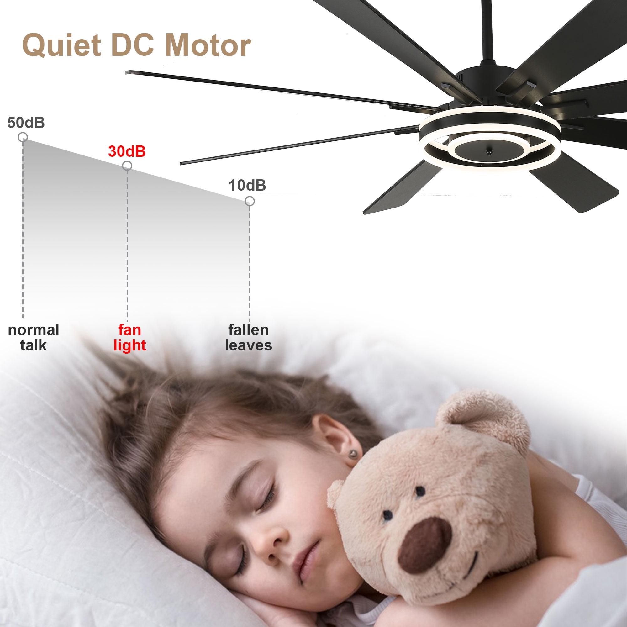 Bella Depot 72" Modern LED Ceiling Fan 6-Speed Reversible Chandelier With Dimmable Light and Remote Control