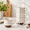 Aged Ivory with brown isolation, variant on Large Ceramic Coffee Mug Set Of 4 With Stand 15 Oz Stackable Different Embossment Ribbed Latte Cup For Cappuccino Tea Hot Cocoa D