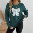 thumbnail image 2 of TINZ Sweater Dress Long Sleeve Oversized Tunic With Exquisite Embroidery And Panel Design Warm Winter Knit Vest Dress Long Pullover Sweater Belted Long Dress, 2 of 6