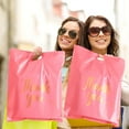 thumbnail image 5 of 50 Pcs Thank You Merchandise Bags,11.8*7.8inch Plastic Shopping Bags for Business,with Handle for Boutiques,Clothes, Wholesale (Pink), 5 of 6