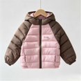 thumbnail image 6 of Kogui Kids Colorblock Puffer Jacket Hooded Zip-Up Warm Winter Coat with Raglan Sleeves Boys Girls Size 9-10 (Pink,9-10 Years), 6 of 8