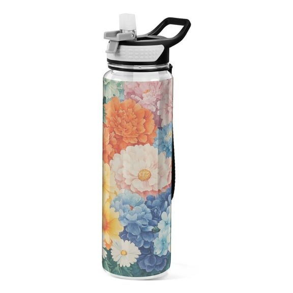 BZSMCE Sport Bottle Vibrant Floral Medley Outdoor sports Water Bottle Size: 10.4x3in