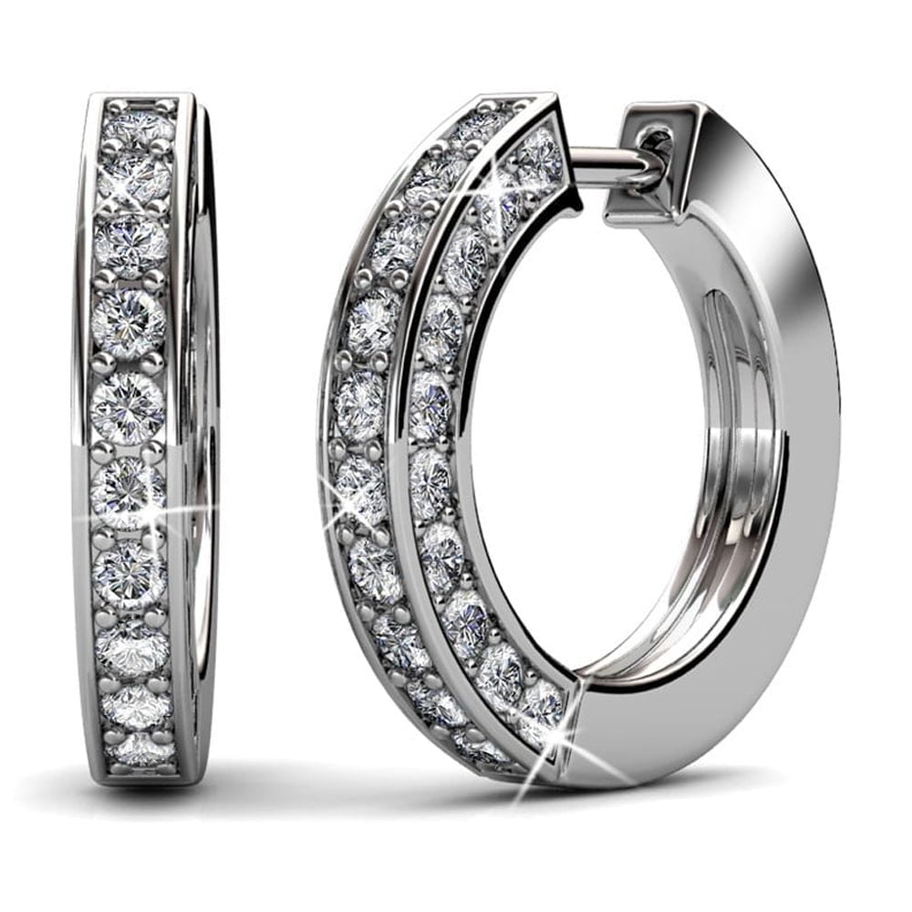 Cate & Chloe Viviana 18k White Gold Plated Silver Jewelry Set with Swarovski Crystals for Women
