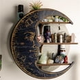 thumbnail image 2 of Honganda Crescent Frame, Crystal Stones Essential Oils Small Plants Organizer, Three Layers Bohemian Gothic Witch Style Shelf, 2 of 2