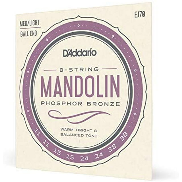 D'Addario EJ70 Phosphor Bronze Mandolin Strings, Ball End, Medium/Light, 11-38