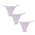 thumbnail image 1 of FAIWAD Women's 3 Pack Cotton Thongs Adjustable String Ribbed G-Strings Low Waist Breathable Panties, 1 of 4
