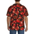thumbnail image 3 of Uemuo Tomato Pattern Cotton Linen Short Sleeve Shirts,Casual Lightweight Button Down Shirts,Vacation Beach Summer Tops-XX-Large, 3 of 7